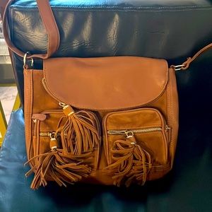 Suede and leather purse